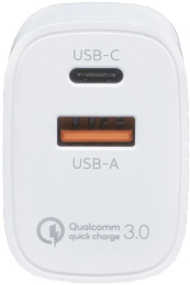 Сетевое зарядное устройство Philips DLP4317, USB + USB type-C, 20Вт, 0.8A, белый [dlp4317cw/70]