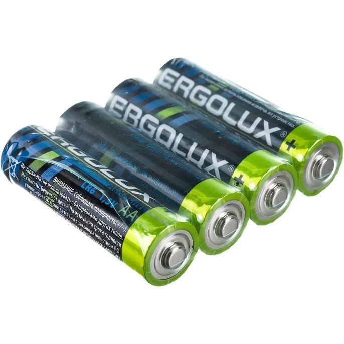 Ergolux Alkaline SR4 LR6 LR6 SR4, батарейка,1.5В 4 шт. в уп-ке (14282)