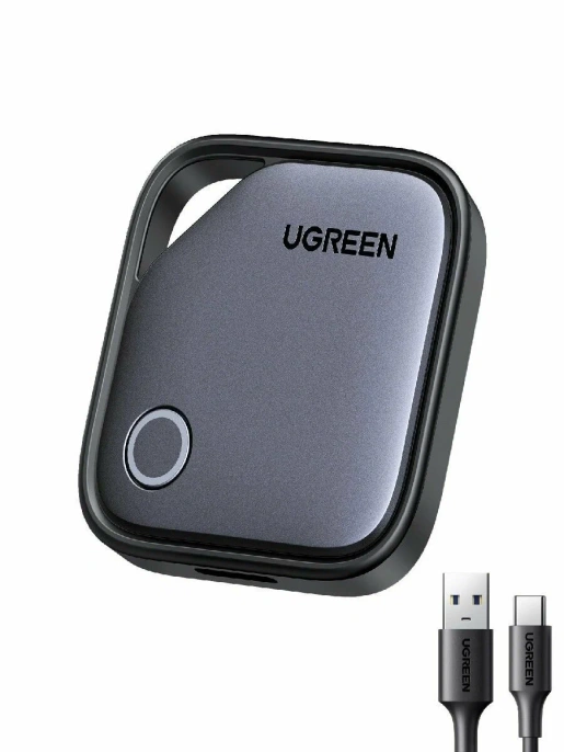 Трекер для поиска вещей UGREEN CM919 75119 AirTag Smart Tracker for AOS Finder 2 1-Pack - Black-Gray