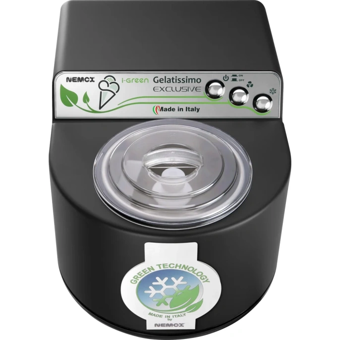 Мороженица с компрессором Nemox GELATISSIMO Exclusive i-green корпус пластик, цвет черный, газ R290a, чаша нержавеющая сталь, объем 1.7, 240 V, 50-60 Hz, 140 W 003A610260R00 003A610260R01