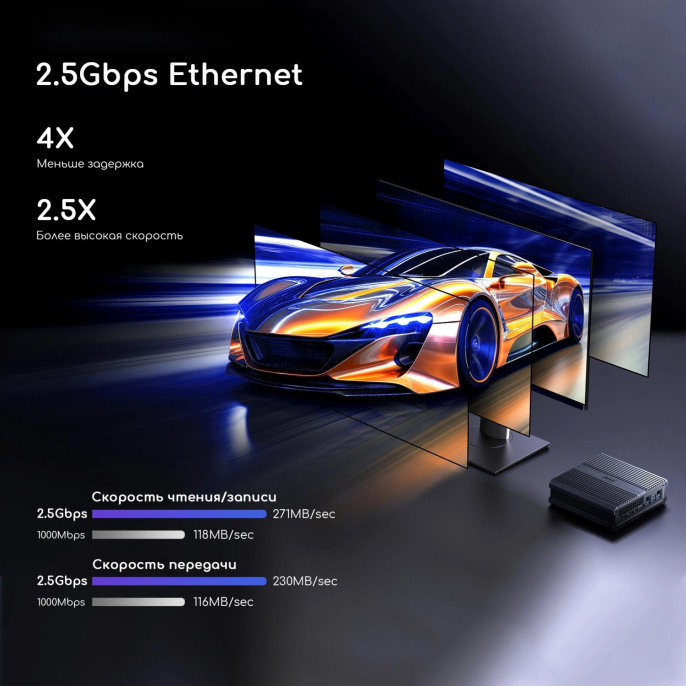 Неттоп Acer Gadget E10 ETBox Intel Core i7 13620H,  DDR5 16ГБ, 512ГБ(SSD),  Intel UHD Graphics,  Windows 11 Pro,  черный