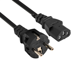 Кабель питания ExeGate Power PC-1.5P-Schuko- C13/3x0.75Cu Евровилка EU/Тип F Schuko - IEC 320 C13, VDE-250V-3*0.75mm2, медь, черный, 10A, 1.5м EP280643RUS
