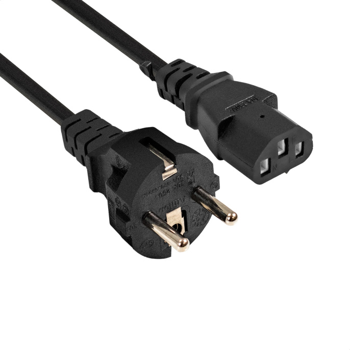 Кабель питания ExeGate Power PC-1.5P-Schuko- C13/3x0.75Cu Евровилка EU/Тип F Schuko - IEC 320 C13, VDE-250V-3*0.75mm2, медь, черный, 10A, 1.5м EP280643RUS