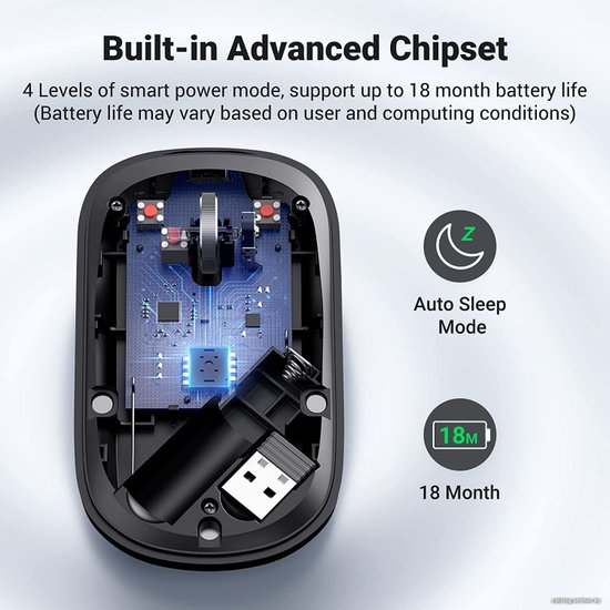 Беспроводная компьютерная мышь UGREEN MU001 90374 Portable Wireless Mouse. Цвет: зеленый