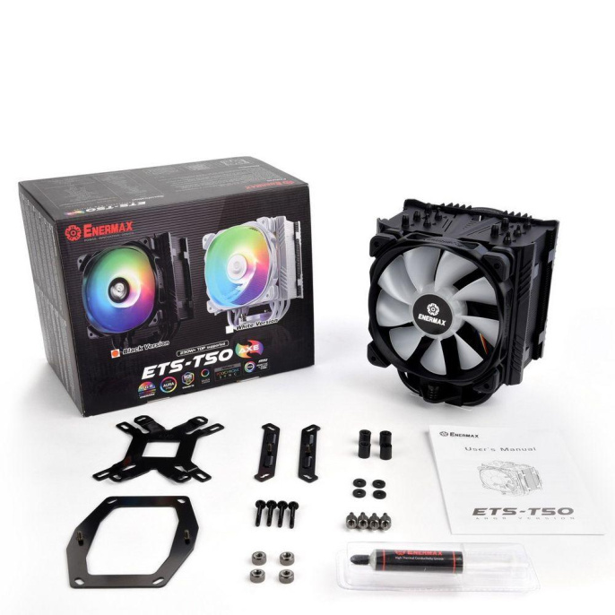 Вентилятор Enermax ETS-T50A-BK-ARGB Universal, TDP 230W, 500;1600 RPM, 23.81;71.32CFM, 14;24dB A , BLACK, ARGB, RTL {8} 724199