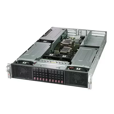 Серверная платформа Supermicro SuperServer 2U 2029GP-TR noCPU(2)Scalable/TDP 70-205W/ no DIMM(16)/ SATARAID HDD(8)SFF/ supporting up to 6 GPUs/ 2x2000W