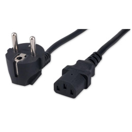 Гарнизон Кабель питания Schuko-C13, 3x0.75мм2, 10А, CCA, с заземлением, 3м, черный, пакет GPC-186-0.75-3M