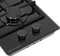 Газовая варочная панель MEFERI Glass Light MGH302,  2 конфорки,  закаленное стекло,  черный
