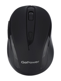 Мышь беспроводная GoPower GPM03 классическая USB бесшумная Soft-Touch черный 1/100 00-00030986