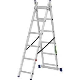 Алюминиевая двухсекционная лестница СИБРТЕХ 2х6 ступеней 97906