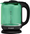 Чайник электрический Hyundai HYK-G2807 1.7л. 2200Вт бирюзовый/черный корпус: стекло