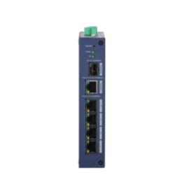 DAHUA DH-CHS4106-4ET 6-портовый коммутатор управляемый 4 RJ45 10/100Мбит/с, 1 RJ45 10/100/1000Мбит/с uplink , 1 SFP 1000Мбит/с uplink IP30, IK06; DIN-рейку