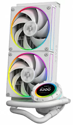 Система водяного охлаждения ID-Cooling SL240 White / LGA2066/2011/1700/1200/1151/1150/1155/1156 AMD AM5/AM4 / 2*120mm FDB / Pump 2100RPM±10% / LCD Display / White