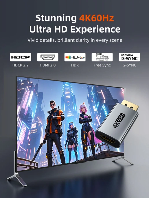 Адаптер CABLETIME CP22A (CT-DMHF4K-AG3) DP to HDMI Adapter 4K30Hz