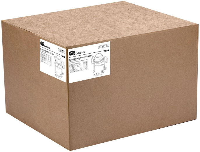 Бетономешалка Сибртех БСН-220П электрич. бар.:220л г.р.:110л 1000Вт 95521