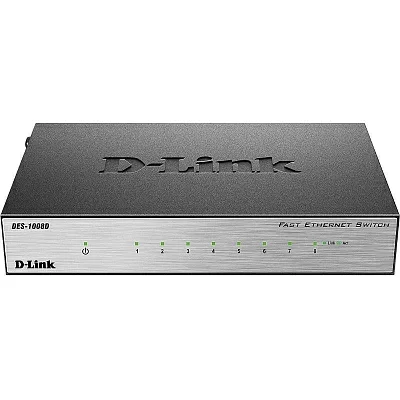 Сетевой коммутатор D-LINK DES-1008D/L2A 8-ports UTP 10/100Mbps, Stand-alone Desktop Unmanaged Switch, Auto-sensing, Metal Case