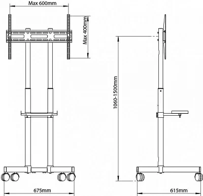 Подставка для телевизора Arm Media PT-STAND-7 черный 32"-80" макс.50кг напольный фиксированный