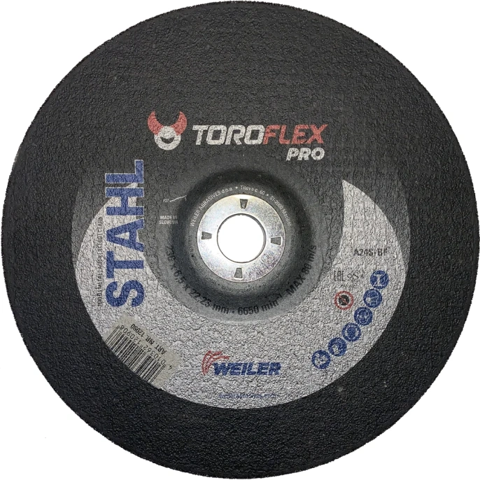 Круг шлифовальный по стали F27 230х6.5х22.23 мм, A24S-BF PRO TOROFLEX 4010362120908