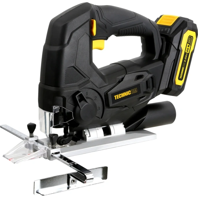 Аккумуляторный лобзик TECHNICOM 20В 2Ач, 0-2400 ход/мин, LED подсветка, 45° угол распила, 3 режима маятникового хода TC-CJ520