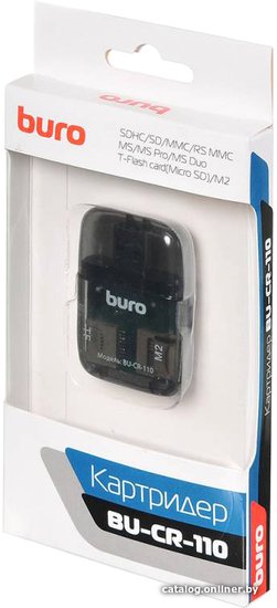 Устройство чтения карт памяти USB2.0 Buro BU-CR-110 черный