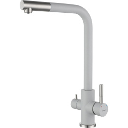 Смеситель GRANFEST GRANFEST QUARZ Смеситель для кухни, Г-образный, кран под фильтрованную воду, серый GF-Z-5421 gray