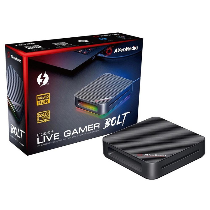 Устройство видеозахвата внешнее AVER Media Live Gamer BOLT, 2160p60, HDMI 2.0 Pass-Through , Thunderbolt 3, GC555 , 679729 , RTL