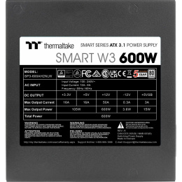 Блок питания Thermaltake ATX 600W Smart W3 Gen.5 80+ white (20+4pin) APFC 120mm fan 4xSATA RTL