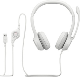 Офисная гарнитура Logitech H390 (белый) накладные, для общения, 20-20000 Гц, кабель 1.9 м 981-001288/981-001286
