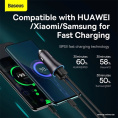 Автомобильное зарядное Baseus CGJM000113 Golden Contactor Max Dual Fast Charger U+C 60W Dark Gray для телефонов, для планшетов, на 2 устройства, разъемы: USB Type-A, USB