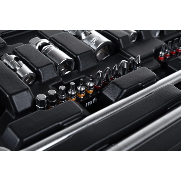 Набор инструментов Inforce 150 предметов 1/2" & 3/8" & 1/4", Сталь Cr-V, Сталь Cr-V, Профессиональный, 06-07-21