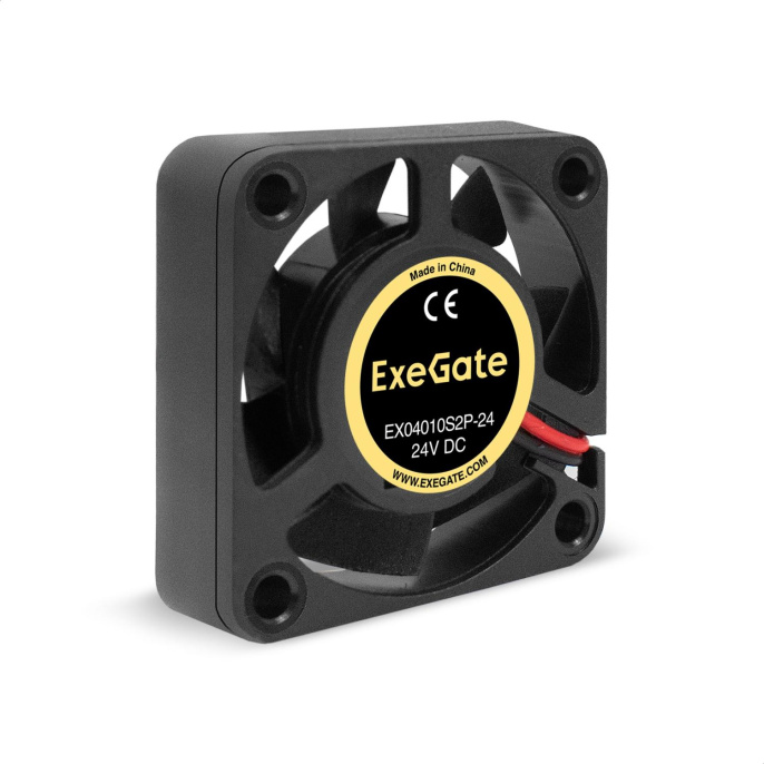 Вентилятор 24В DC ExeGate EX04010S2P-24 (40x40x10 мм, Sleeve bearing (подшипник скольжения), 2pin, 7500RPM, 30dBA) EX295201RUS