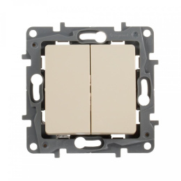 Выключатель Legrand Etika 2-клавишный, установка скрытая, IP20, слоновая кость [672302]