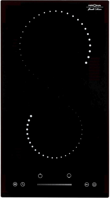 Электрическая варочная поверхность Krona Corto 30, конфорок: 2 шт.,  стеклокерамика,  независимая, черный