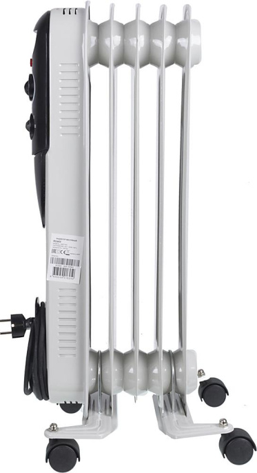 Масляный радиатор Ресанта ОМПТ- 5Н, с терморегулятором, 1000Вт, 5 секций, 3 режима, белый [67/3/2]