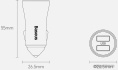 Автомобильное зарядное Baseus TZCCJD-A0G Golden Contactor Pro Dual Quick Charger Car Charger 2 USB 40W кабель USB-Type-C 5A 1m , Выходы: USB 1 - 20W, USB 2