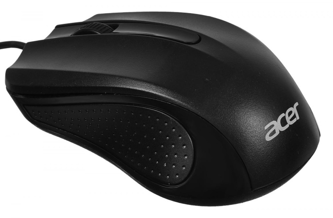 Мышь проводная Acer OMW010, оптическая, USB, 1200dpi, черный [zl.mceee.001]