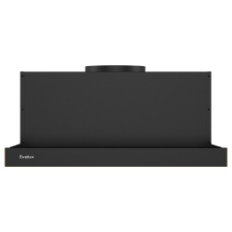 Вытяжка Evelux,50 см,отвод/циркуляция,механический контроль,2 скорости работы,производительность 710 м3/ч,LED освещение, фронтальная панель-черный метал,216*500*285-470