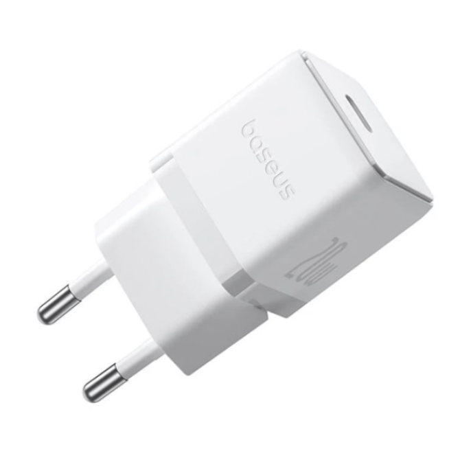 Сетевое зарядное устройство Baseus Palm P10111602213-01 Fast Charger 1C 20W EU Moon White with Cable USB-C to USB-C 60W 1m Moon White