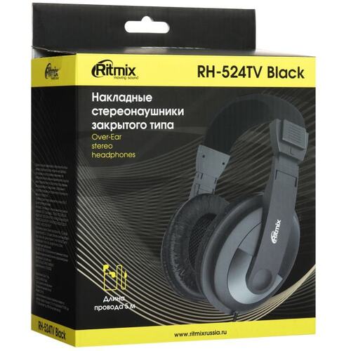 Наушники RITMIX RH-524TV {40 мм, 20-20000 Гц, 32 Ом, 99 дБ ± 3 дБ, 5 м, пластик}