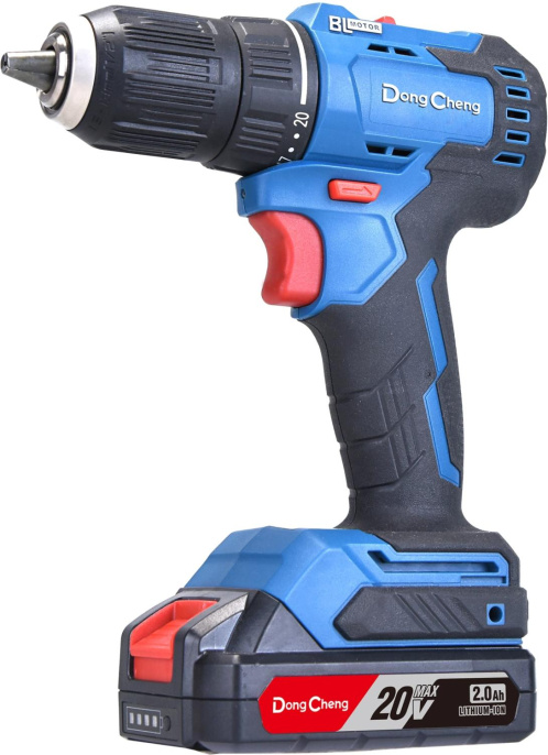 Дрель-шуруповерт DONGCHENG DCJZ2050, 2Ач,  с одним аккумулятором [dcjz2050(type dm)]