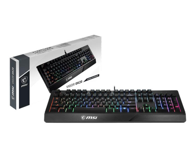 Клавиатура MSI Vigor GK20 RU, проводная, USB, мембранная, черный [s11-04ru230-cla]