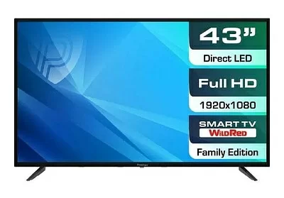 Телевизор LED Prestigio 43" PTV43SS06YCISBK Top WR черный FULL HD 50Hz DVB-T2 DVB-C DVB-S DVB-S2 USB WiFi Smart TV (RUS)