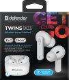 Беспроводная гарнитура Defender Twins 903 белый,TWS, Bluetooth 63903
