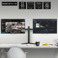 Кронштейн для двух мониторов 13"-32" настольный ExeGate EDM2-3210-11D (VESA 75x75, 100x100, макс.нагрузка 2х10 кг, наклон -90°/+90°, поворот -90°/+90°, регулировка по высоте, цвет черный) EX297364RUS