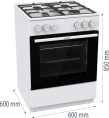Плита Газовая Gorenje GG6A10WFFM белый без крышки реш.сталь