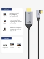 Кабель CABLETIME CC11K (CT-C160-PU31-CMRHD1-S1.8) 1.8 м, USB TYPE C - HDMI 90° 4K/60 Гц