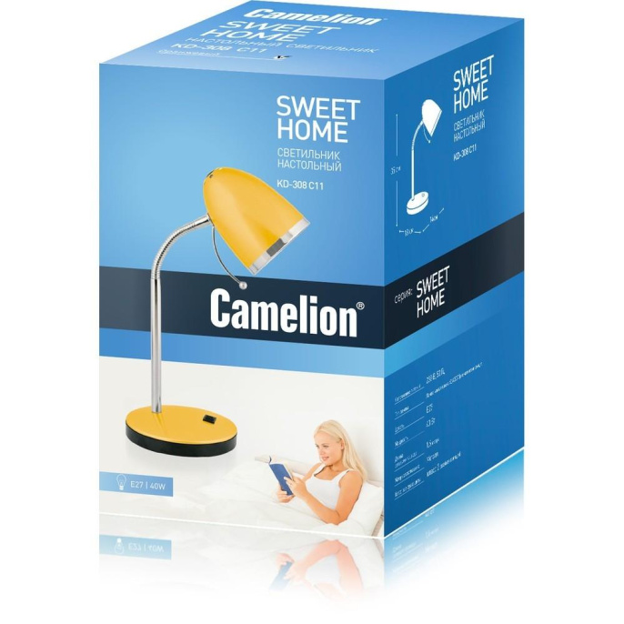 Camelion KD-308 C11 оранжевый Светильник настольный,230V 40W E27