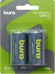 C Батарейка Buro Alkaline LR14,  2 шт. 7500мAч