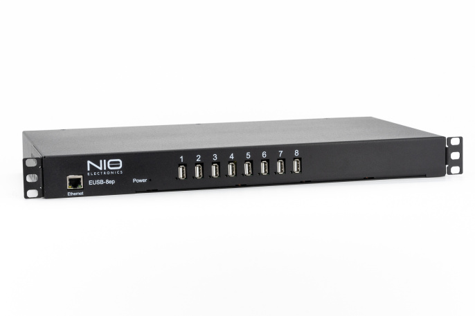 Сетевой концентратор USB NIO-EUSB 8EP USB/IP хаб на 8 портов с 1 блоком питания