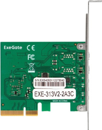 Контроллер ExeGate EXE-313V2-2A3C 10Gbps PCI-E x4 v3.0, USB3.2 Gen2 2xType-A + 3xType-C ext., SuperSpeed+ скорость до 10 Гбит/с. EX299800RUS
